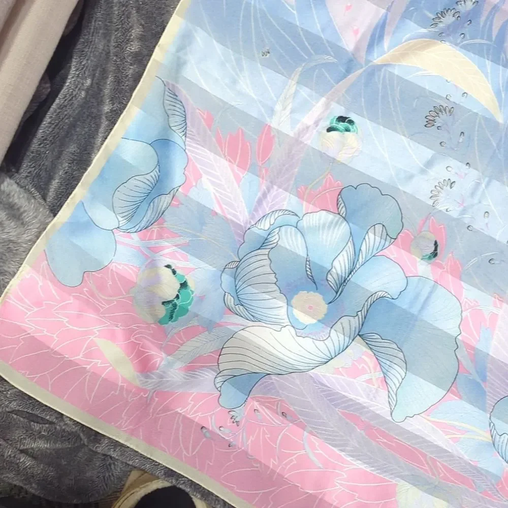 3 designer‎ luxury scarves. Gim Renoir, Capri Rose, watercolor